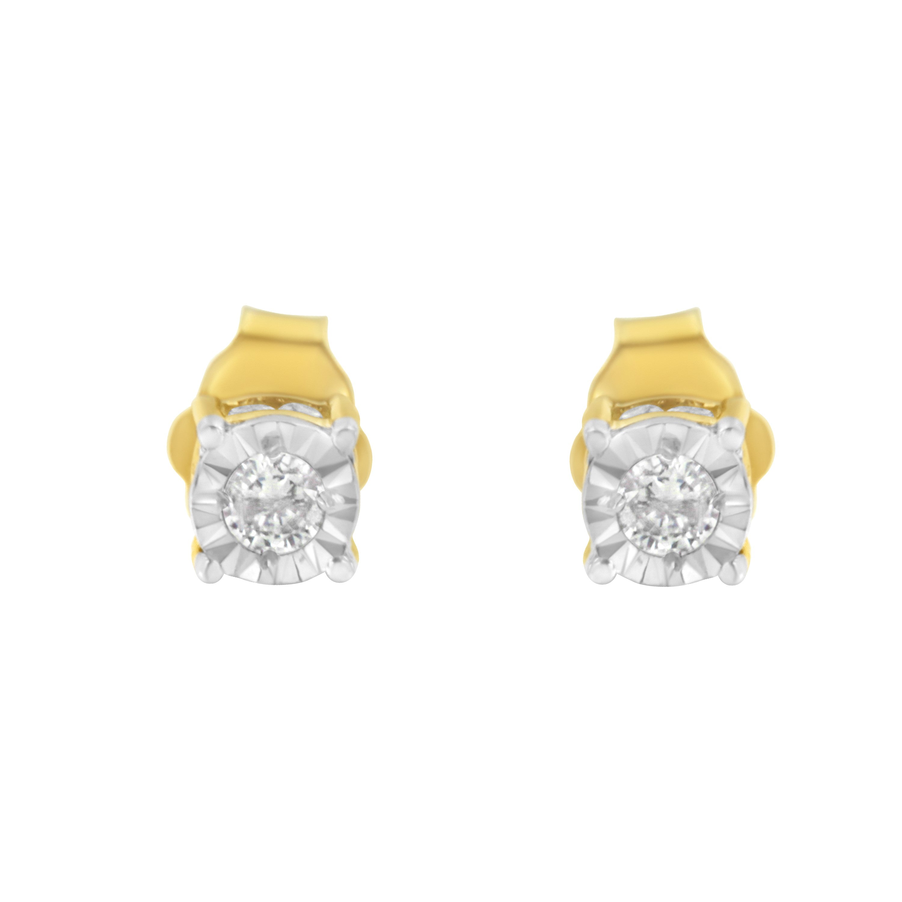 Haus of Brilliance Yellow Plated Sterling Silver Diamond Stud Earring (1/4 cttw, I-J Color, I2-I3 Clarity)