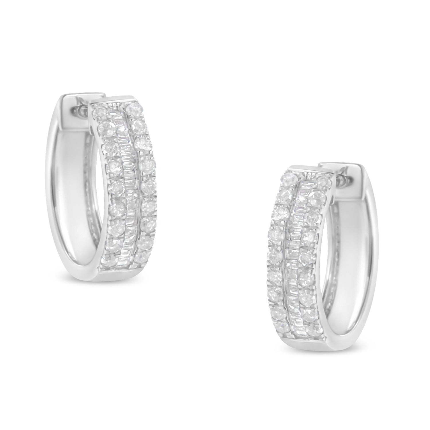 Haus of Brilliance Sterling-Silver Diamond Hoop Earring (1/2 cttw, I-J Color, I2-I3 Clarity)