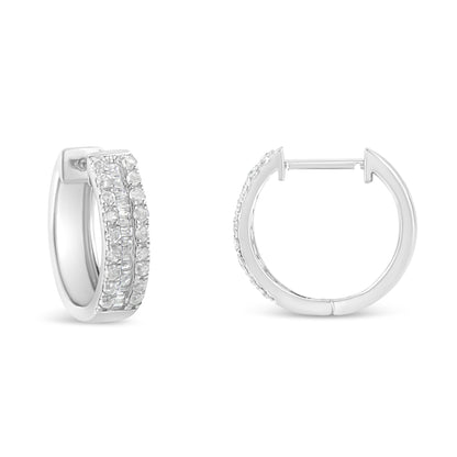 Haus of Brilliance Sterling-Silver Diamond Hoop Earring (1/2 cttw, I-J Color, I2-I3 Clarity)