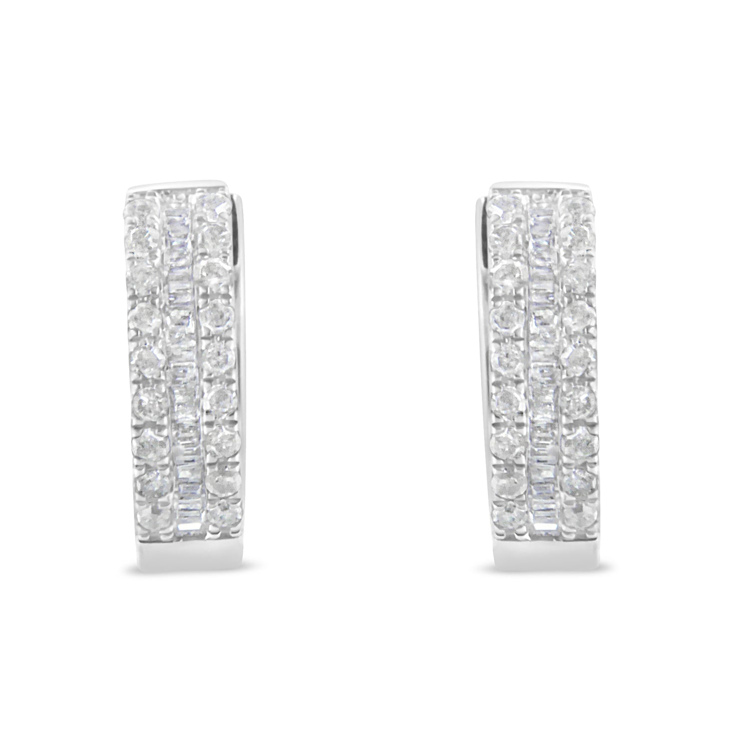 Haus of Brilliance Sterling-Silver Diamond Hoop Earring (1/2 cttw, I-J Color, I2-I3 Clarity)