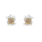 Haus of Brilliance Two-Toned Sterling-Silver Diamond Stud Earring (0.10 cttw, Champagne Color, I2-I3 Clarity)