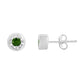 Haus of Brilliance .925 Sterling Silver 1/5 Cttw Round Brilliant-Cut Green Diamond Miracle-Set Stud Earrings (Fancy Color-Enhanced, I1-I2 Clarity)