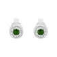 Haus of Brilliance .925 Sterling Silver 1/5 Cttw Round Brilliant-Cut Green Diamond Miracle-Set Stud Earrings (Fancy Color-Enhanced, I1-I2 Clarity)