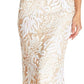 Dress the Population Mermaid Hemline Deep V-Neck Bodice Dress - Sequin - Off White