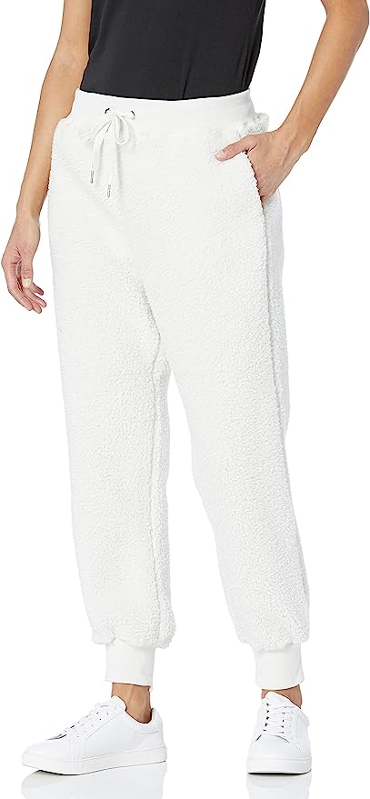 BLANKNYC Faux Sherpa Drawstring Jogger - /White - M