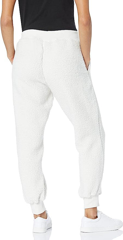 BLANKNYC Faux Sherpa Drawstring Jogger - /White - M