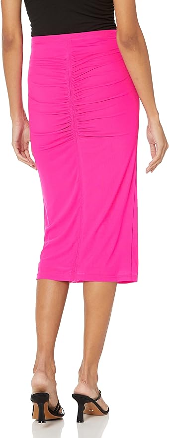 BB Dakota Ruched Hour Front Slit Midi Skirt