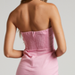 Showpo Pink Scallop Strapless Linen Mini / L