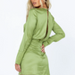 Princess Polly Green V Neck Long Sleeve Dress