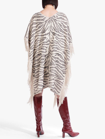 STAUD Cassia Zebra Shawl - Animal - Off White Multi