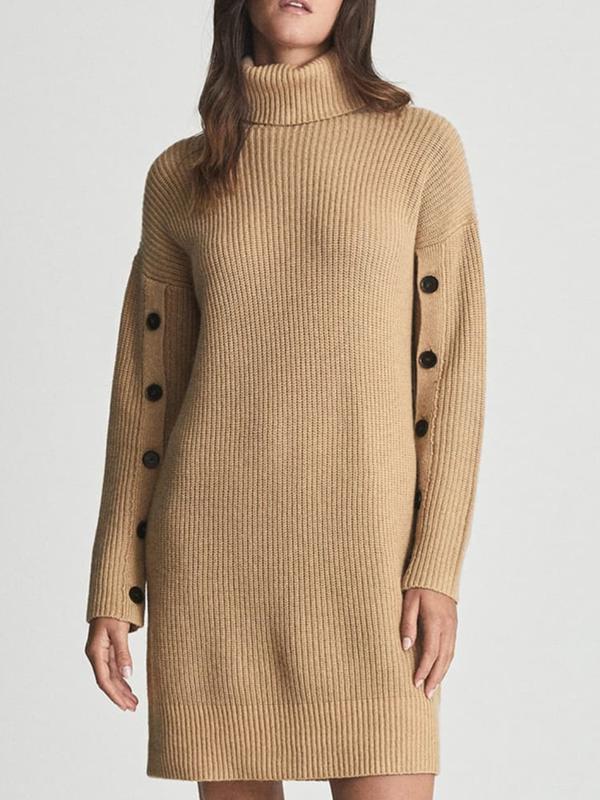 Reiss Maggie Wool Blend Midi Dress - /Beige - M