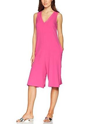 Nicole Miller NY V-Neck Cropped Jumpsuit - /Pink