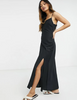 Asos Black Linen Cami Maxi Dress / XS