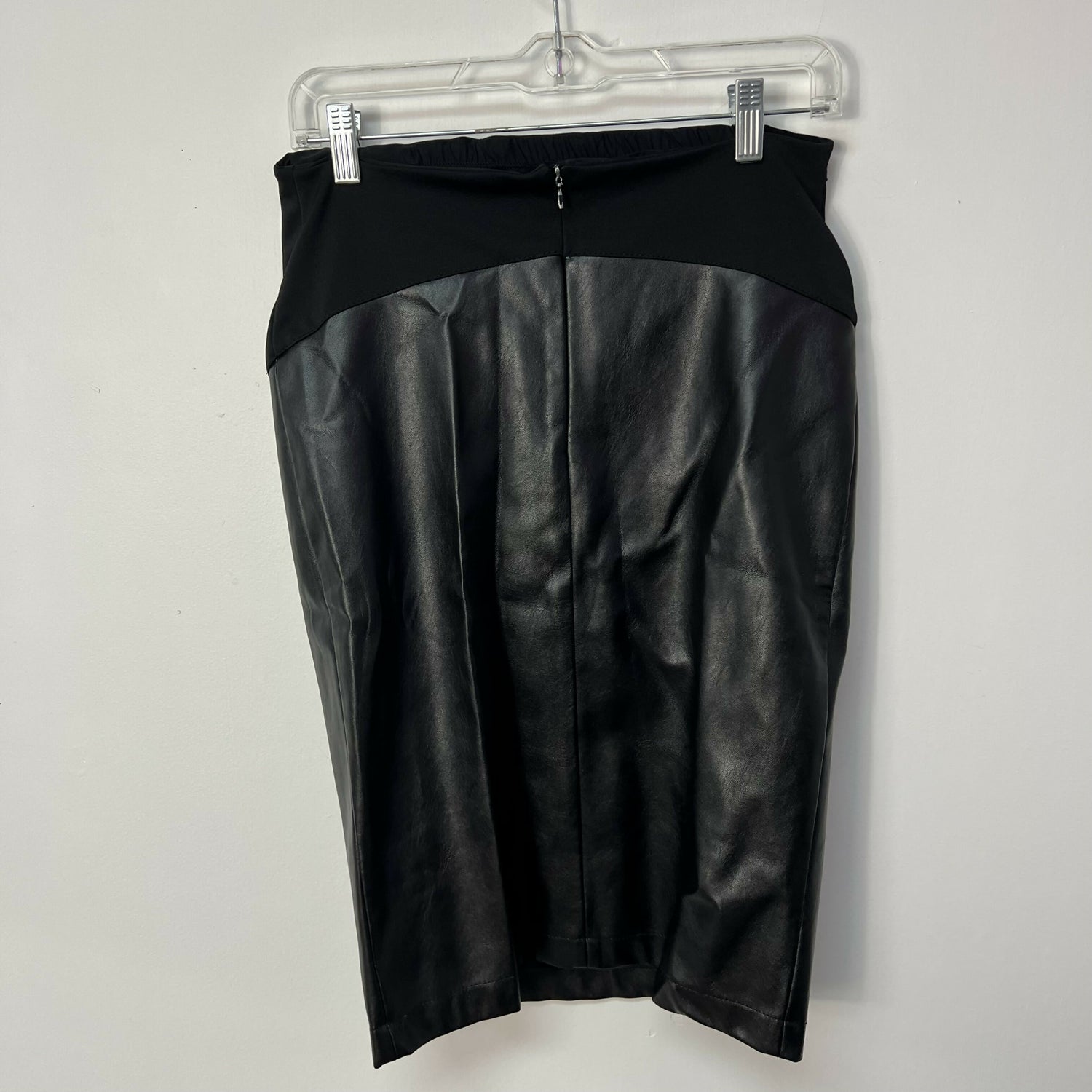 Reconnect Mercury Faux Leather Pencil Maternity Skirt - Black - SM