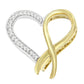 Haus of Brilliance Two-Tone .925 Sterling Silver 1/10 cttw Round Cut Diamond Ribbon Heart Pendant Necklace (H-I, I1-I2)