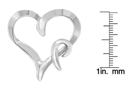 Haus of Brilliance .925 Sterling Silver Heart Shaped Pendant Necklace