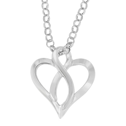 Haus of Brilliance .925 Sterling Silver Heart Shaped Pendant Necklace