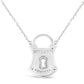 Haus of Brilliance .925 Sterling Silver 1/10 Cttw Diamond Lock Pendant 18" Necklace (H-I Color, I1-I2 Clarity)