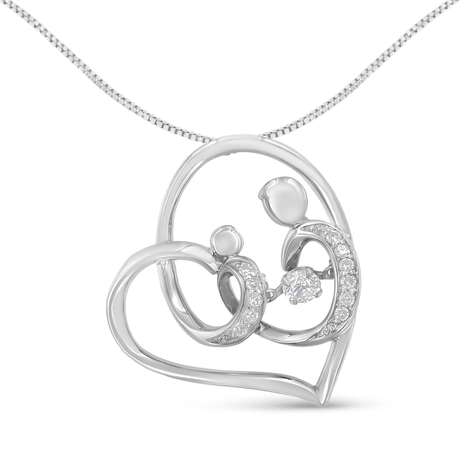 Haus of Brilliance .925 Sterling Silver 1/6 cttw Diamond Heart Pendant Necklace (H-I, I1-I2)