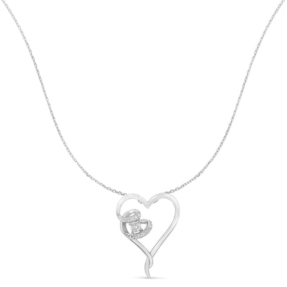 Haus of Brilliance .925 Sterling Silver 1/10 cttw Diamond Heart Pendant Necklace (H-I, I1-I2)