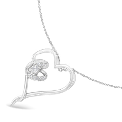 Haus of Brilliance .925 Sterling Silver 1/10 cttw Diamond Heart Pendant Necklace (H-I, I1-I2)