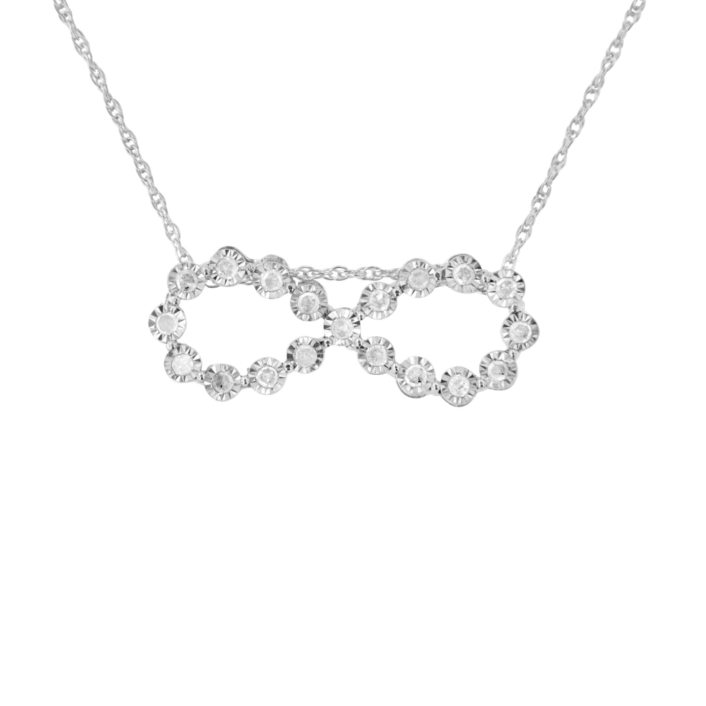 Haus of Brilliance .925 Sterling Silver 1/4 cttw Diamond Infinity Pendant Necklace (I-J, I2-I3)