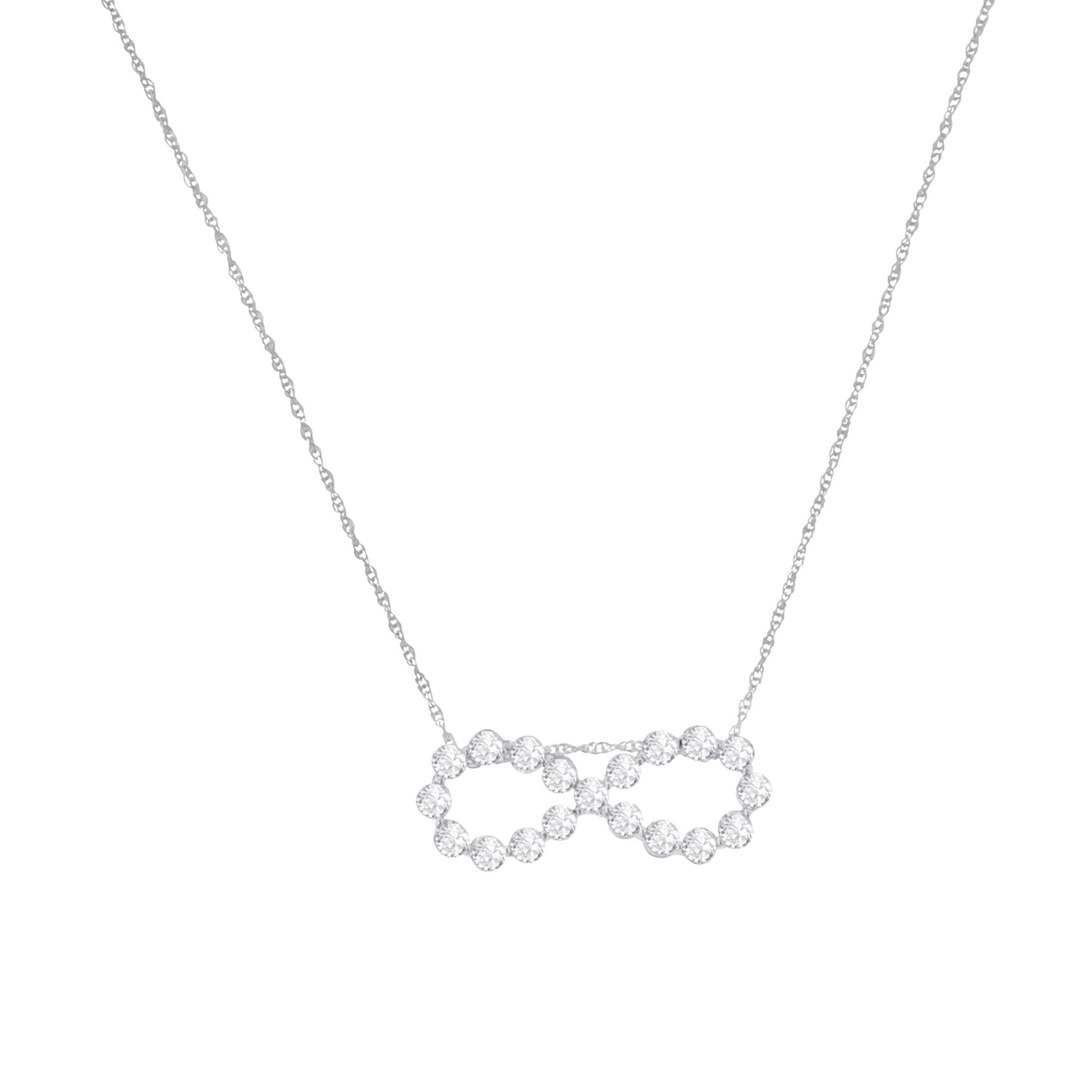 Haus of Brilliance .925 Sterling Silver 1/4 cttw Diamond Infinity Pendant Necklace (I-J, I2-I3)