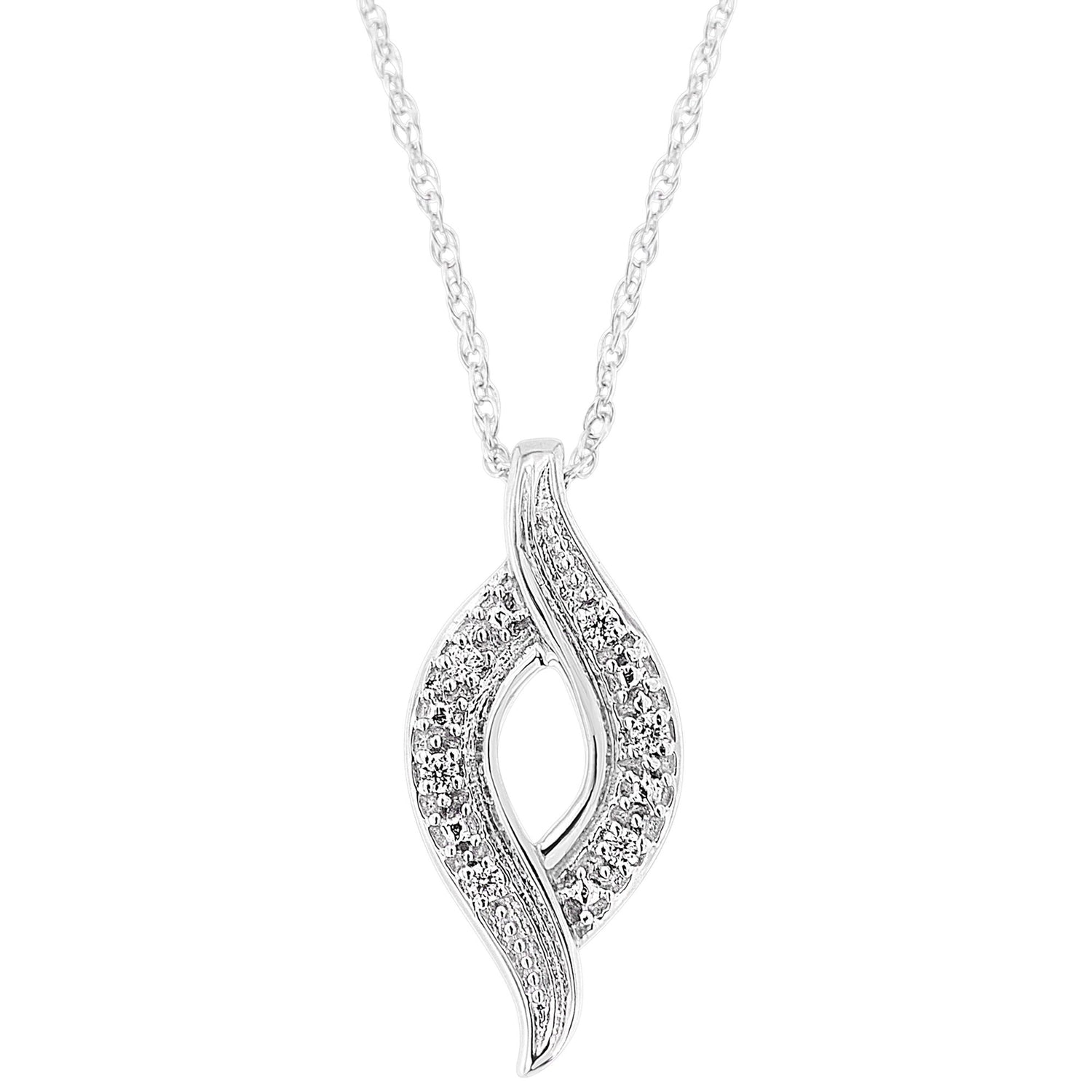 Haus of Brilliance .925 Sterling Silver 1/25 cttw Round Cut Diamond Fashion Pendant Necklace (H-I Color, I2-I3 Clarity)