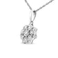 Haus of Brilliance .925 Sterling Silver 1/4 cttw Diamond Floral Cluster Pendant Necklace (I-J, I2-I3)