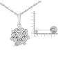 Haus of Brilliance .925 Sterling Silver 1/4 cttw Diamond Floral Cluster Pendant Necklace (I-J, I2-I3)