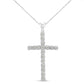 Haus of Brilliance .925 Sterling Silver 1/4 Cttw Diamond Miracle Set Cross Unisex Pendant Necklace 18" (I-J Color, I3 Clarity)