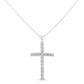 Haus of Brilliance .925 Sterling Silver 1/4 Cttw Diamond Miracle Set Cross Unisex Pendant Necklace 18" (I-J Color, I3 Clarity)