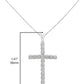 Haus of Brilliance .925 Sterling Silver 1/4 Cttw Diamond Miracle Set Cross Unisex Pendant Necklace 18" (I-J Color, I3 Clarity)