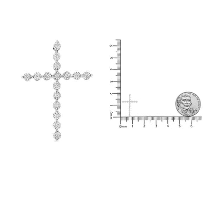 Haus of Brilliance .925 Sterling Silver 1/6 cttw Diamond Cross Pendant Necklace (I-J, I1-I2)