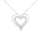 Haus of Brilliance .925 Sterling Silver 1/4 cttw Diamond Open Double Heart 18" Pendant Necklace (I-J Clarity, I2-I3 Color)