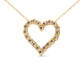 Haus of Brilliance 10K Yellow Gold Flashed .925 Sterling Silver 1/2 Cttw Champagne Diamond Miracle Plate Heart Pendant Necklace (K-L Color, I1-I2 Clarity) - 18"