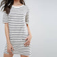 French Connection Normandy Stripe Tee Dress - Stripes - Beige Multi