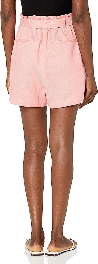 BCBG Maxazria High-Waisted Pleated Belted Shorts - /Light Pink - S