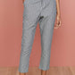 BB Dakota High-Rise Belted Tapered Pants - Stripes - Blue Multi/Blue - 4