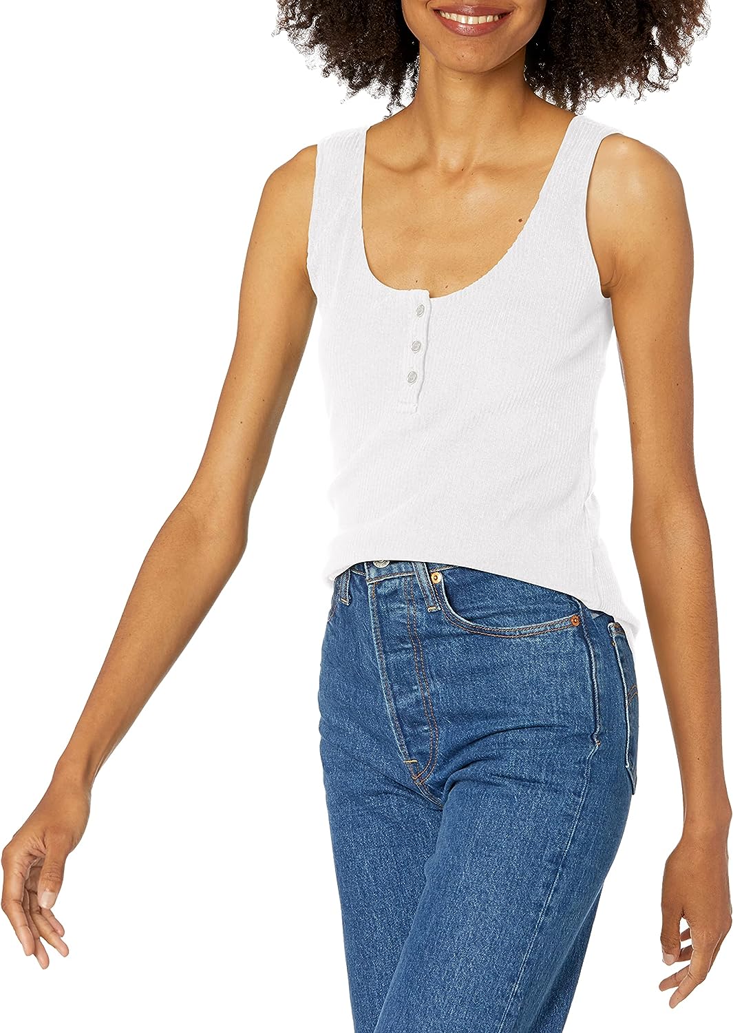 BB Dakota Ribbed Tank Top - White - S