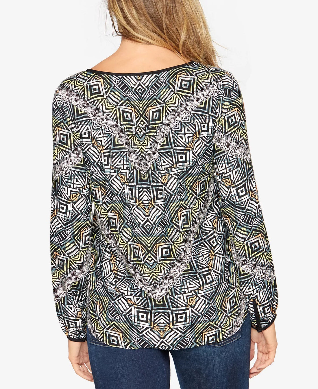 Ella Moss Maternity Tribal Blouse - Geometric - Black Multi