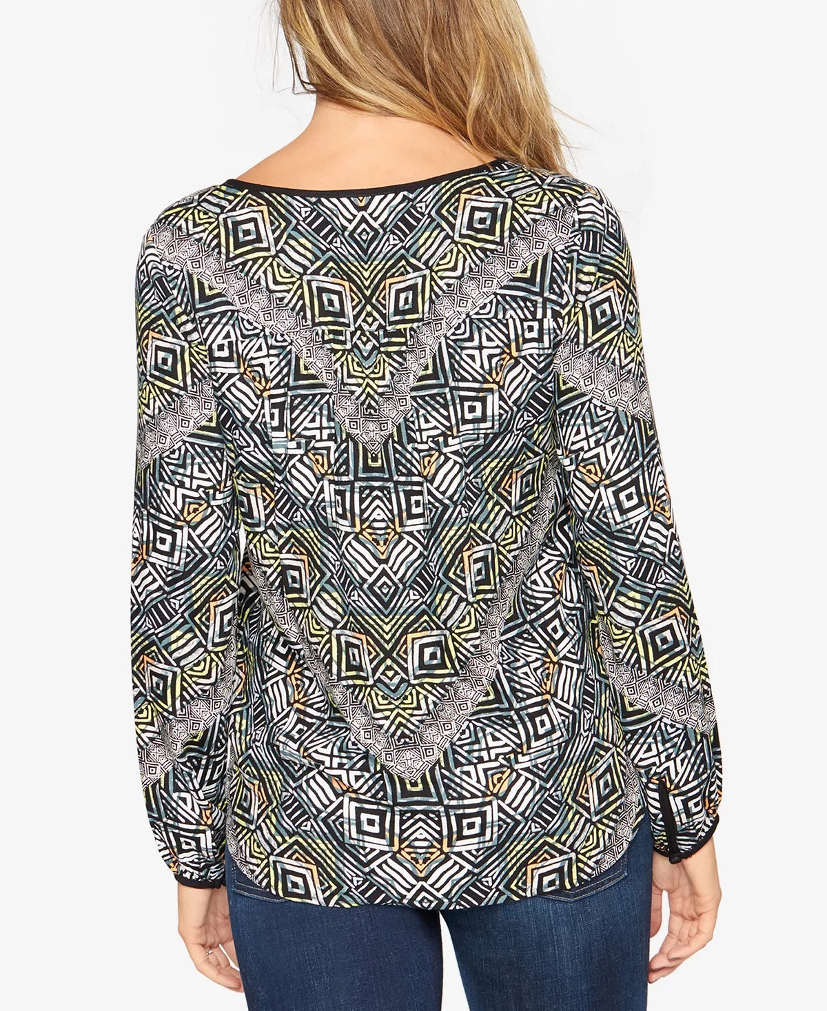 Ella Moss Maternity Tribal Blouse - Geometric - Black Multi