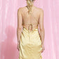 Lena Yellow Asymmetrical Satin Mini / M NWOT