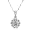 Haus of Brilliance .925 Sterling Silver Diamond Accent Sunburst Milgrain 18" Pendant Necklace (I-J Color, I1-I2 Clarity)