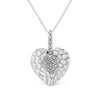 Haus of Brilliance .925 Sterling Silver Pave-Set Diamond Accent Heart Shape 18" Pendant Necklace (I-J Color, I1-I2 Clarity)