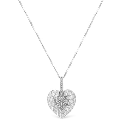 Haus of Brilliance .925 Sterling Silver Pave-Set Diamond Accent Heart Shape 18&quot; Pendant Necklace (I-J Color, I1-I2 Clarity)