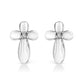 Haus of Brilliance .925 Sterling Silver Prong Set Diamond Accent Floral Cross Stud Earring (I-J Color, I1-I2 Clarity)