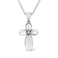 Haus of Brilliance .925 Sterling Silver Prong-Set Diamond Accent Floral Cross 18" Pendant Necklace (I-J Color, I1-I2 Clarity)