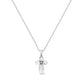 Haus of Brilliance .925 Sterling Silver Prong-Set Diamond Accent Floral Cross 18" Pendant Necklace (I-J Color, I1-I2 Clarity)