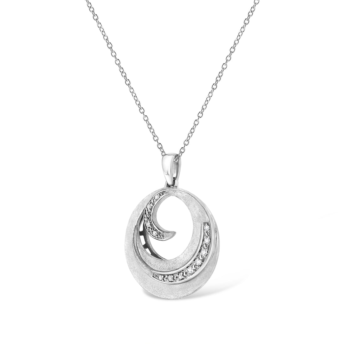 Haus of Brilliance .925 Sterling Silver Pave-Set Diamond Accent Fashion Circle 18&quot; Pendant Necklace (I-J Color, I1-I2 Clarity)